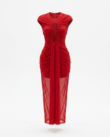 Noir Mesh Maxi Dress
