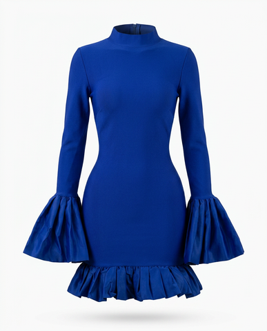 Onyx Ruffle Mini Dress