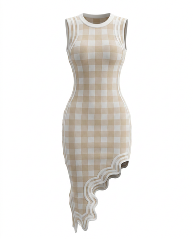 Sterling Plaid Asymmetrical Dress