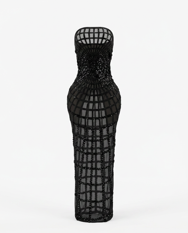 Gilded Onyx Sequin Gown