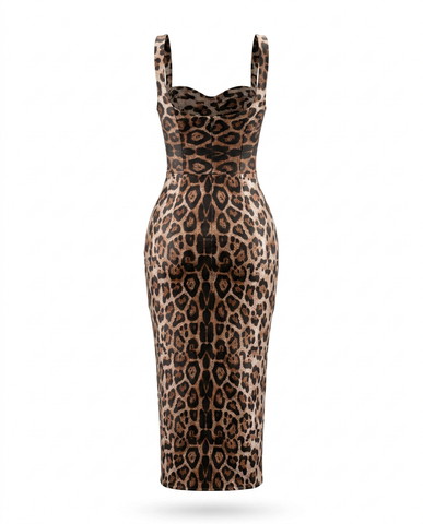 Sahara Leopard Midi Dress