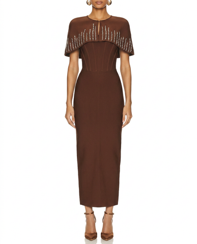 Onyx Crystal Shawl Gown