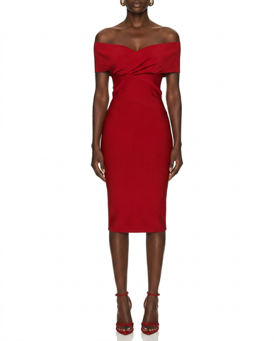 Black Bardot Bandage Dress