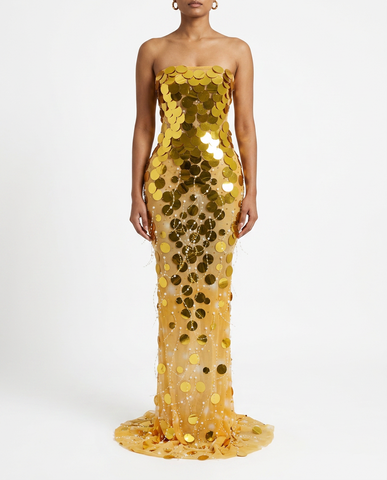 Sterling Pearl Sequin Gown