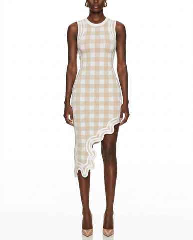 Sterling Plaid Asymmetrical Dress