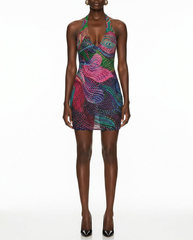 Prism Beaded Halter Gown
