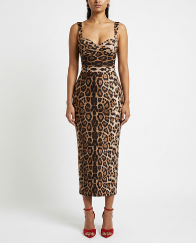 Sahara Leopard Midi Dress