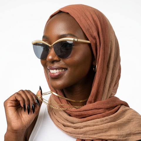 Audacious Gold Half Frame Sunglasses