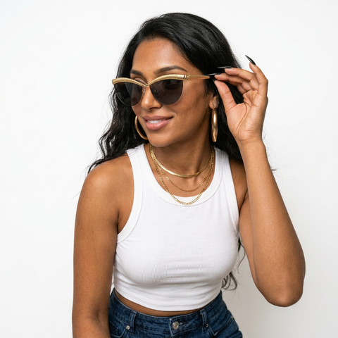 Fierce Gold Cat Eye Sunglasses