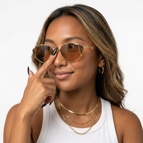 Daring Gold Cat Eye Sunglasses