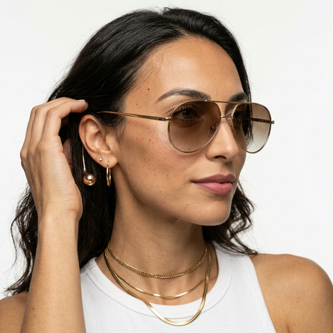 Audacious Gold Oversized Sunglasses