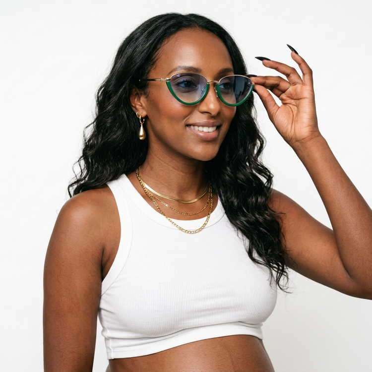 Daring Gold Cat Eye Sunglasses