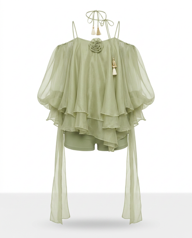 Ethereal Ruffled Mini Dress