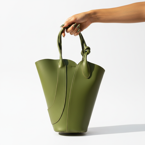 Grounded Green PU Bucket Bag
