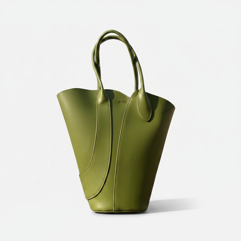 Grounded Green PU Bucket Bag