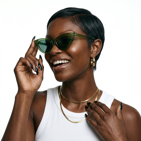 Audacious Green Cateye Sunglasses