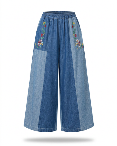 Unique Patchwork Wide Leg Trousers