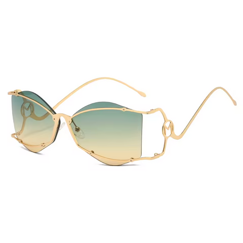 Audacious Gold Frameless Sunglasses