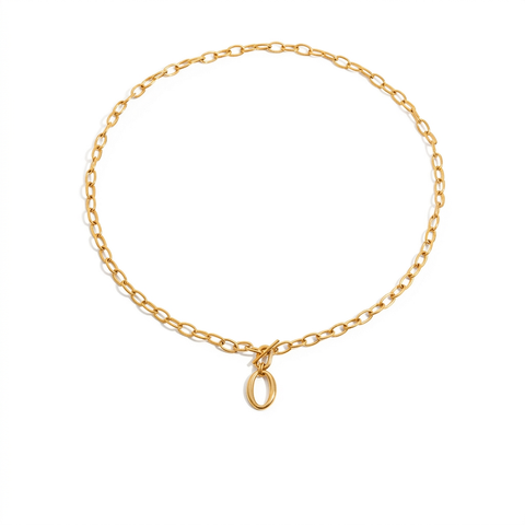 Empowered Gold Layered Oval Necklace