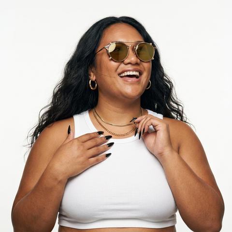 Daring Round Flip Sunglasses