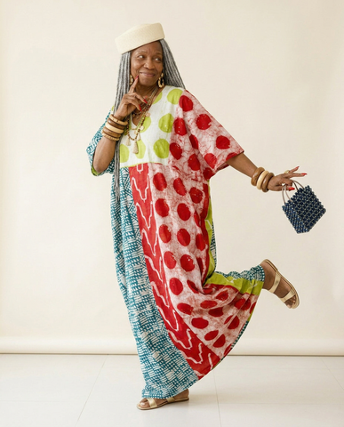 Audacious Hand-Dyed Adire Kaftan