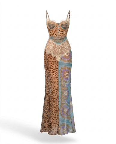 Audacious Lace Printed Maxi Dress