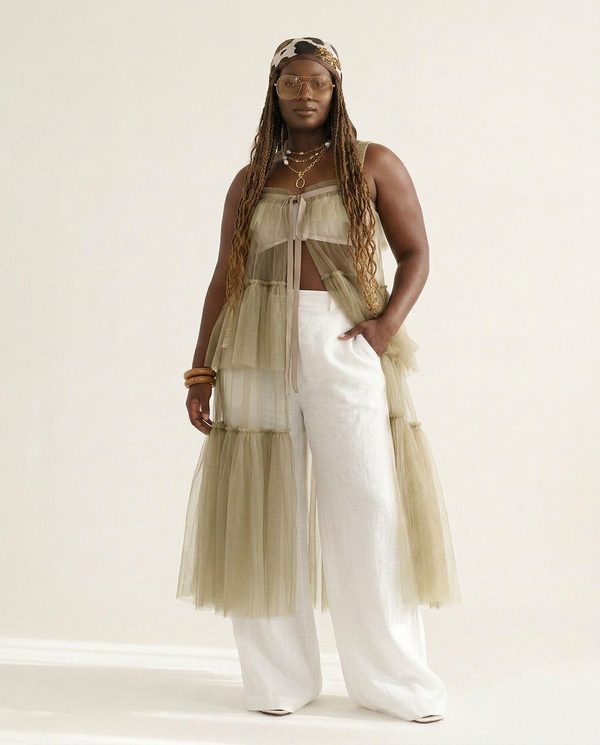 Boundless Mesh Tiered Maxi Dress