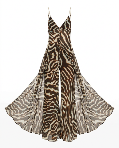 Wild Heart Striped Chiffon Two-Piece Set