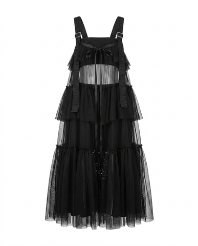 Boundless Mesh Tiered Maxi Dress