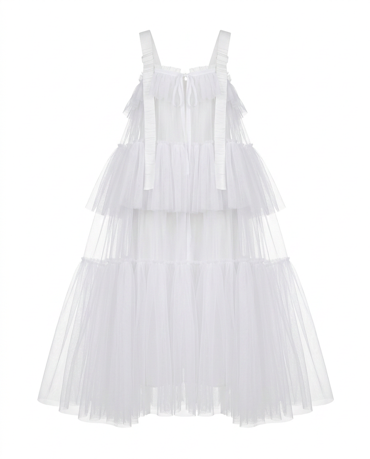 Boundless Mesh Tiered Maxi Dress