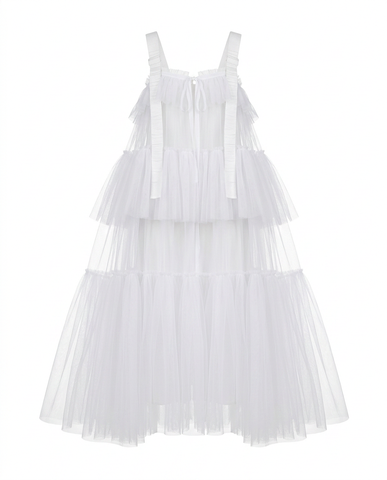 Boundless Mesh Tiered Maxi Dress