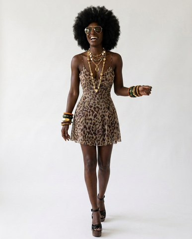 Daring Leopard Print Mini Dress