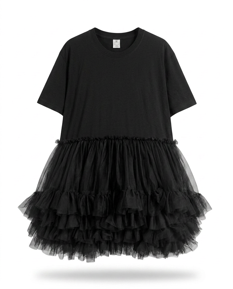 Mesh Ruffles Radiant Mesh Ruffle Mini Dress – Boho Brown