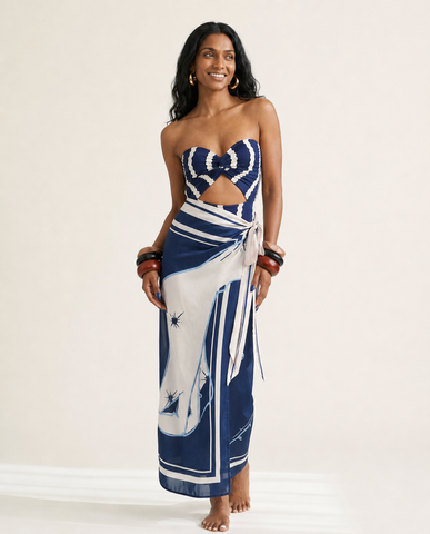 Daring Striped Cutout Swimsuit