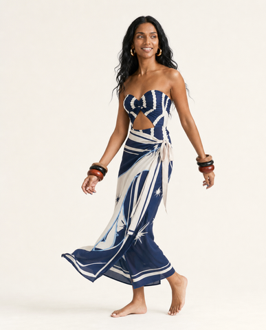 Daring Striped Cutout Swimsuit