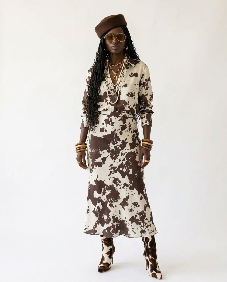 Final Sale Satin Midi Skirt