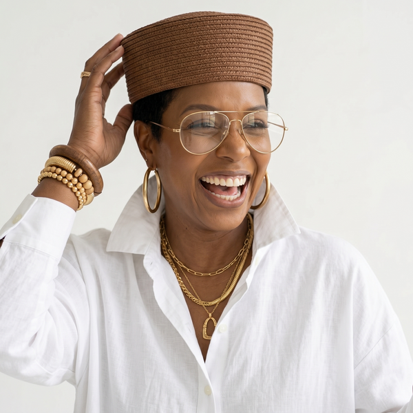 Grounded Straw Flat Pill Box Hat - Coffee