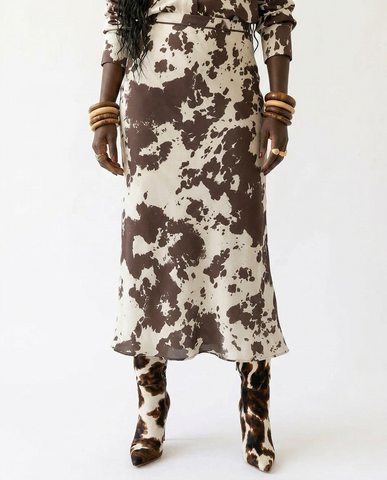 Final Sale Satin Midi Skirt