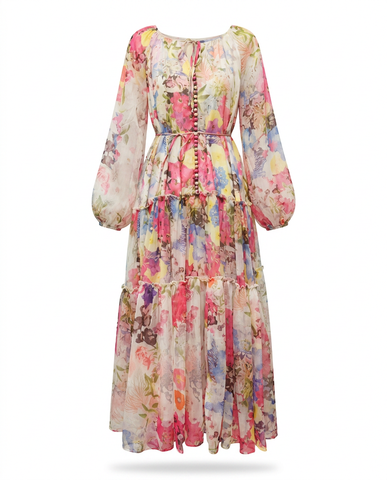 Wanderlust Chiffon Tiered Maxi Dress