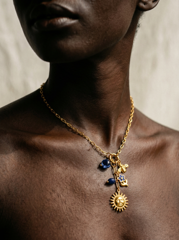 Divine Gold Sun Charm Necklace