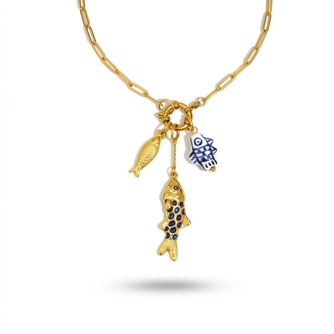 Divine Gold Sun Charm Necklace
