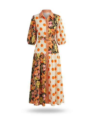 Spirited Printed Loose Maxi Dress