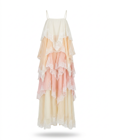 Divine Embroidered Tiered Maxi Dress
