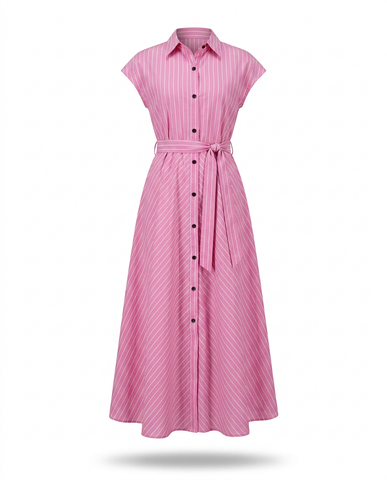 Free Spirit Striped Button Maxi Dress