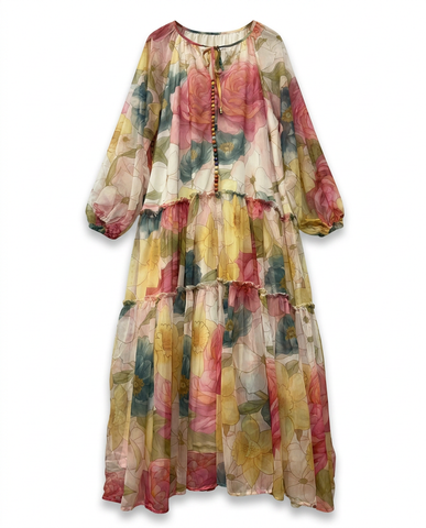 Wanderlust Chiffon Tiered Maxi Dress