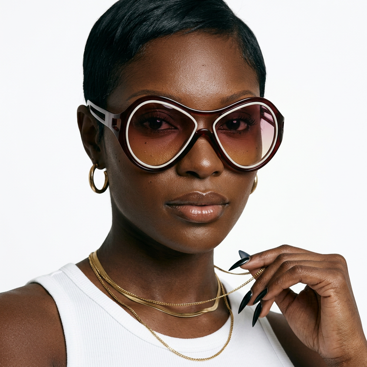Free Spirit Plastic Oversized Sunglasses
