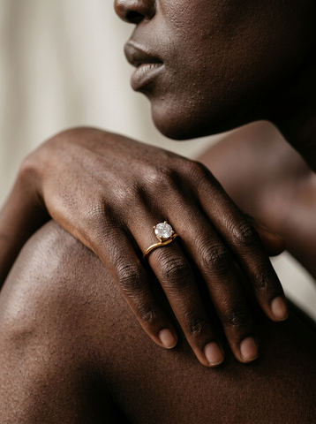 Radiant Gold Cubic Zirconia Ring