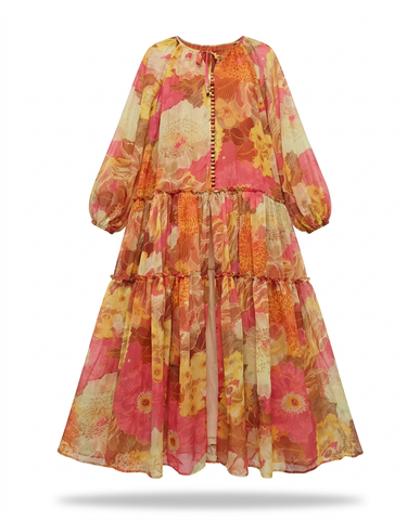Wanderlust Chiffon Tiered Maxi Dress
