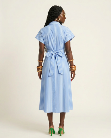 Free Spirit Striped Button Maxi Dress