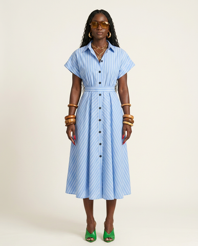 Free Spirit Striped Button Maxi Dress